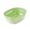 Dimple double-layer vegetable basket drain basket hollow basin fruit basin household fruit basket kitchen vegetable basin green set