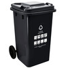 Hasdick 240L outdoor large trash can trailer outdoor sanitation hotel kitchen waste classification thickened large capacity plastic outdoor property black dry garbage HK-363