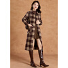 Kebel high-end retro plaid atmosphere coat women's 2025 new autumn and winter temperament mid-length woolen coat L