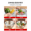 He Jiagong 304 stainless steel thickened rice washing basin 304 stainless steel rice washing artifact home kitchen fruit washing double-layer vegetable washing special rice washing main picture two-piece set 24cm