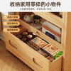 MIKEMIJIA solid wood sideboard wall storage cabinet integrated living room tea cabinet dining table side cabinet storage cabinet wall cabinet coffee cabinet three doors and one drawer wood color 60*30*129CM assembly (self-assembly)