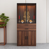 Tan Shi solid wood Buddhist niche standing cabinet glass door shrine shrine simple modern Buddhist cabinet God of Wealth Guanyin table home light luxury installation not included warm white 40*40*166