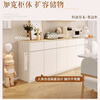 Floating moon autumn water solid wood sideboard dining table integrated wall living room wine cabinet storage cabinet 2024 new wood industry A type white + golden wheat silver pear 120*100cm