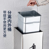 Nanqin outdoor stainless steel trash can ash bucket with ashtray hotel lobby hotel elevator entrance corridor vertical square black 24*24*61- 13L