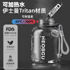 NRMEi Sports Water Cup Large Capacity Summer Tritan Men's Fitness Tea Water Separator Big Belly Portable Ton Bucket Ton Water Cup Direct Drink + Straw + Tea Storage Dark Night Black 1800ml