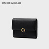 CAHOE KULLO official cowhide wallet women's short 2025 new clutch bag women's card holder multi-card slot coin purse wallet black-CK birthday gift for girlfriend