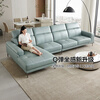 Quanyou (QUANU) light luxury cowhide L-shaped sofa with adjustable headrest and imperial concubine sofa, high-end sofa, sponge style gray blue green forward 1+3+ rotating leather sofa