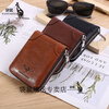 Kangaroo wallet men's short multi-functional zipper driver's license holder Korean version trendy anti-theft swipe vertical card holder retro classic black (anti-theft swipe style) jd