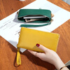 Sephoron soft cowhide long hand wallet for women, versatile 2026 new yellow lucky cowhide double-layer small handbag for mobile phone, purple - first layer cowhide (double main bag)