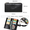 Sephoron New Year's Leather Inside and Outside 18 Card Slots Long Wallet Ultra-Thin Large Bill Holder Soft Cowhide Leather Folding Wallet Simple Black - Genuine Leather Inside and Out 18 Card Slots Ultra Thin Style