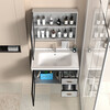 Tesiro bathroom cabinet washbasin cabinet small apartment ceramic integrated basin combination bathroom washbasin aluminum alloy washbasin cabinet double door 60CM ceramic basin + towel mirror cabinet self-installation