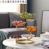 Junmo high-end light luxury multi-layer fruit plate rack home living room coffee table dried fruit snack display plate 2023 new fruit basket five-layer fruit basket three baskets with two plates champagne gold