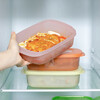 Tupperware rectangular lunch box 1L microwaveable lunch box for students and office workers portable sealed lunch box soft powder