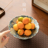 Tao Yu Ru Kiln Flower Tea Dessert Plate Fruit Plate Tall Plate Dessert Fruit Chinese Style Tall Plate for Buddha Pastries Ceramic Small Plate Imitation Song Ru Kiln Flower 143 Fruit Plate
