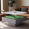 BORATON Lift Electric Mahjong Table Home Living Room Slate Coffee Table Fully Automatic Dining Table Coffee Table Mahjong Machine All-in-One Multi-Function Premium Gray Upgraded Mahjong Table Coffee Table Dining Table