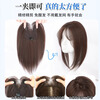 Sky tree wig piece for women to add fluffy hair to cover white hair. One piece light and traceless breathable human hair wig. Protein silk-correction horoscope 7*11 natural color 30cm