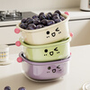 YIMEIHUI sink sink drain basket new home kitchen double-layer fruit basket washing basin living room exquisite small fruit plate purple/small size cute expression