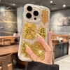 Zhiwei Guard Gold Foil God of Wealth Suitable for Apple 15promax mobile phone case iPhone15promax protective cover all-inclusive anti-fall silicone transparent creative high-end new year style