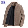 ROMON jacket men's autumn trendy lapel solid color top business executive corduroy jacket men 2270 Khaki XL