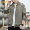 JEEP Jeep Jacket Men's Autumn and Winter Casual Stand Collar Jacket Men's Loose Trendy Clothes Men's Military Green XL