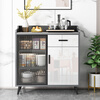 Weiwang slate sideboard modern minimalist living room small apartment storage storage glass door solid wood restaurant entrance tea cabinet Mani gray slate + glass length 68 width 32