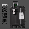Linlanglu suitcase trolley case small boarding suitcase male and female student password box large capacity strong anti-fall leather suitcase Glacier Blue B218 upgraded thickened multi-function 24 inches