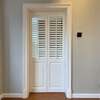 Ji Litian pure solid wood door cloakroom storage room balcony door does not occupy space movable louver double folding door louver + core board white (per square)