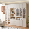 Quanyou Home Light Luxury Bookcase Floor-standing Wall Bookshelf Bedroom Storage Rack File Cabinet Storage Figure Display Storage Cabinet