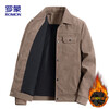 ROMON jacket men's autumn trendy lapel solid color top business executive corduroy jacket men 2270 Khaki XL