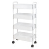Xinwujia trolley storage rack multi-layer storage snack rack shelf floor bookshelf kitchen bathroom bathroom supplies shelf three-layer white PP-thin extra small-no hooks