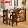 Maple Leaf Slate Bar Table Home Integrated Sideboard Living Room Island Dining Table Small Apartment Retractable Partition Storage New Style Log Color Bar Cabinet + Mobile Combination Table Including Sensor Light Socket Master Comes to Install