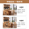 Jianxin solid wood folding dining table small apartment household dining table and chair combination movable dining table sideboard dining table integrated 5914