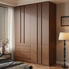French poetry custom oak wardrobe solid wood mid-century style skeleton home master bedroom one door to top four-six door wardrobe 1.2 meters long * 2.2 meters high (three-door wardrobe) ENF maternal and child grade environmentally friendly antibacterial 18MM thickened oak