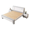 Jingji 2025 new mortise and tenon all solid wood bed light luxury modern simple white master bedroom double bed high box storage wedding bed silent bed (two colors optional, please note when ordering) 1.5m*2m frame style