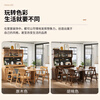 Jianxin solid wood folding dining table small apartment household dining table and chair combination movable dining table sideboard dining table integrated 5914
