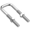 Tianzhuo Hardware 304 stainless steel square pipe clamp U-bolt screw buckle riding clamp right angle bracket clamp M6*40*80 1 set