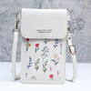 Dipur mobile phone bag hanging neck touch screen wallet mobile phone case crossbody small bag for women coin card holder waterproof mobile phone protective cover white flowers