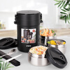 DWK Japanese insulated lunch box multi-layer large capacity high-end stainless steel with rice vacuum extra long insulated bucket office worker student tableware + bag/vacuum model 3 layers 2L