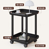 Zhuobo coffee table side table movable small table small coffee table bedside table storage rack storage cabinet CJ19 black