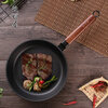 Sanno Industrial Japanese Forged Noya Japanese-style uncoated deep-frying pole iron 99.9% durable women's frying pan 24cm small iron lid pole iron deep frying pan exquisite small iron lid 24cm