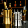 Aoyanlai thickened double-layer stainless steel red wine ice bucket champagne ice wine bucket ice beer bucket spit wine bucket ice bucket insulation bucket silver waist ice bucket