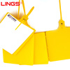 LINGS Logistics Hanging Tag Yellow 100 Pack Express Logistics Hanging Tag Cable Tie Hanging Tag Built-in Plastic Lock Cylinder Label