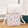 Dipur mobile phone bag hanging neck touch screen wallet mobile phone case crossbody small bag for women coin card holder waterproof mobile phone protective cover white flowers