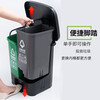 Garbage classification trash can commercial school wet and dry harmful food waste three-in-one foot-step double bucket 100L with lid 60 liters three categories green + gray + blue, free garbage bag