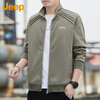 JEEP Jeep Jacket Men's Autumn and Winter Casual Stand Collar Jacket Men's Loose Trendy Clothes Men's Military Green XL