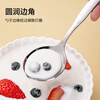 DKO316 stainless steel spoon household long handle spoon eating spoon western food spoon ins style high-looking round spoon dessert spoon small size * 1 pack 316 stainless steel