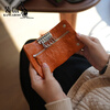 Kangaroo (KANGAROO) vegetable tanned cowhide wrinkled multifunctional genuine leather coin key bag mini large capacity zipper small key bag green