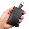 Kangaroo (KANGAROO) genuine leather coin purse for home use genuine leather car key cover first layer cowhide car key bag wholesale black (fine lines)