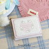 OEMG Korean Girl's Dream Tri-fold Wallet Bunny Card Holder ID Bag Cute Short Anti-Degaussing Multi-Slot Wallet Card Pink