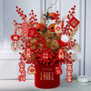 New Year's Eve Flowers New Year Ornaments Fortune Fruit Decoration Simulated Flowers New Year Blessing Bucket Flower Arrangement Red Fruit Snake Year Spring Festival Hug Bucket Housewarming-Persimmon-Fuka